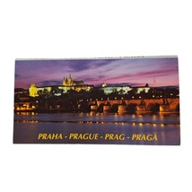 Postcard Folder Prague Czech Town Hall Cathedral Castle Bridge Chrome - $4.92