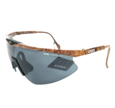 Vintage Uvex Sunglasses Mammoth Woodgrain Brown Shield Frame with Dark Gray Lens - $98.99