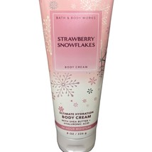 Bath & Body Works Strawberry Snowflakes Body Cream 8 Oz -NEW- - $16.83