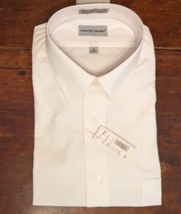 Vtg Sears David Taylor White 18&quot; Short Sleeve Dress Shirt Button New - £13.01 GBP