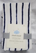 Cloud Island Crib Sheet Polyester Rayon Jersey Fitted Navy Blue Stripe image 2