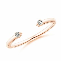 ANGARA Two-Stone Natural Diamond Open Ring, Girls in 14K Gold (KI3, 0.05... - £344.54 GBP