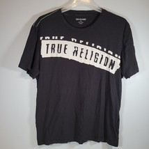 True Religion Mens Shirt 3XL Stencil Graphic Black Crew Runs Small See M... - $12.96