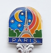 Collector Souvenir Spoon France Paris Eiffel Tower Moon Stars Emblem - £7.95 GBP