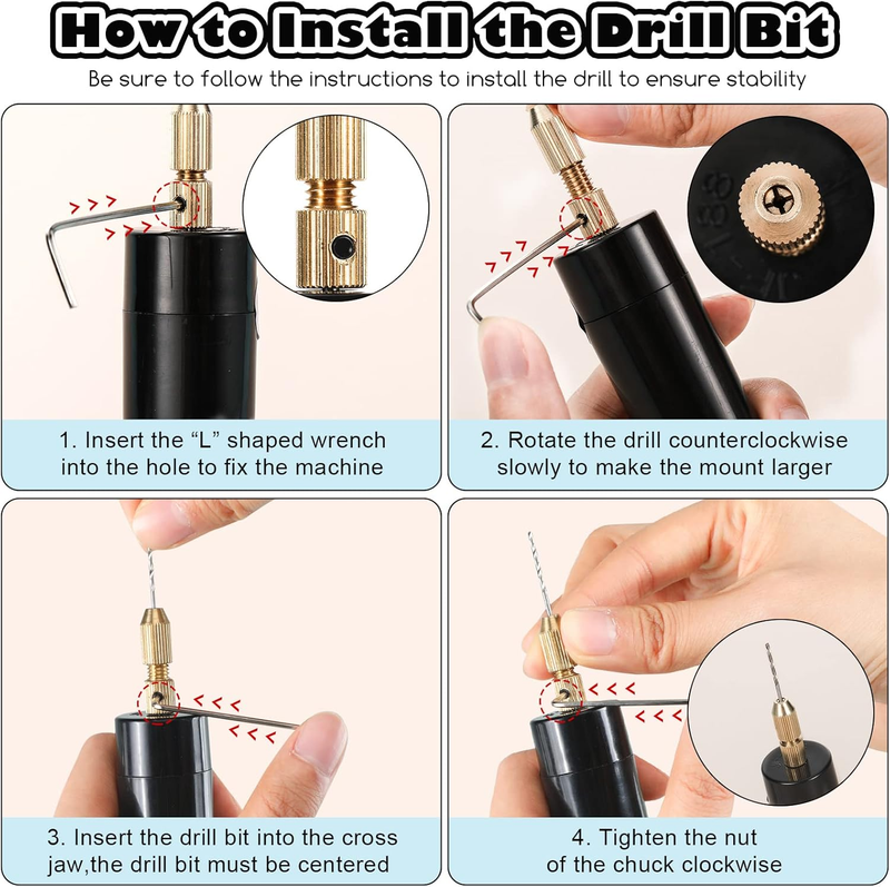 Lanties Electric Resin Drill Set, Including 300 Gold Silver Eye Screws, 10 Twist Item image 5
