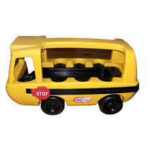 Vintage Little Tikes Yellow Toy School Bus No People Figures 1980s - $17.81