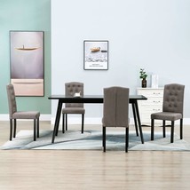 vidaXL Fabric Dining Chairs Set of 4 Taupe Accentuated Legs Comfortable Seating - $5,522.67 MXN