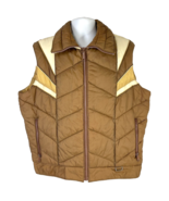 High Sierra Vtg Striped Brown Ski Zip Puffy Vest Large Mens Nylon Poly M... - £43.95 GBP