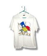 Vintage Women&#39;s Texas Flag Rose Graphic T-Shirt Large USA Diamond Dust C... - $25.95