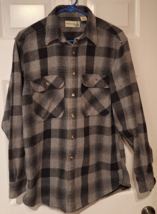 Fieldmaster Shirt Mens Heavyweight Size M Gray Plaid Flannel - £14.96 GBP