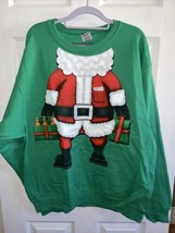 Jerzees Ugly Christmas Sweater Sweatshirt Santa Holiday  Size LARGE BNWTS - £10.27 GBP