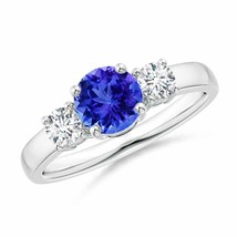 ANGARA Classic Tanzanite and Diamond Three Stone Engagement Ring - £1,345.22 GBP
