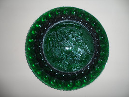 depression commemorative emerald green press glass small - $35.00