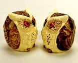 Porcelain Salt &amp; Pepper Shakers, Brown Owls, Vintage 1970s, Enesco, Japan - £11.47 GBP