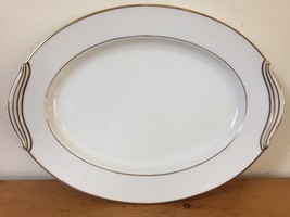 Vtg Noritake Fine China Dawn 5930 Gold Porcelain Oval Serving Platter 11.75&quot; - £47.95 GBP