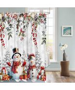 Christmas Snowman Shower Curtain 72x72in Waterproof Fabric Farmhouse 12 ... - €5,48 EUR