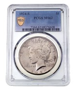 1924-S Argent Paix Dollar Classé Par PCGS Comme MS-62 ! Superbe Clé Date - €488,69 EUR