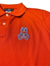 Psycho Bunny Mens Polo Shirt 4 Orange 100% Pima Cotton Short Sleeve Collared - £28.27 GBP