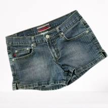 CAVARICCI Jean Shorts JR 5 Vtg Y2K Blue Stretch Denim Mini Low Rise Medi... - $29.65