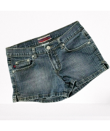 CAVARICCI Jean Shorts JR 5 Vtg Y2K Blue Stretch Denim Mini Low Rise Medi... - $29.65
