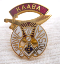 KAABA SHRINE MASON Emblem  R/G Awards System Fresno Cal 7/8&quot; x 3/4 Lapel... - £10.20 GBP