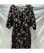 Icon Apparel Jumpsuit Black Floral Size XL Pockets Viscose - $22.30