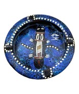 Gerald McGregor Terracotta &amp; Blue Ashtray Hand Painted Art Aboriginal Au... - $17.81