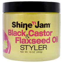 Shine-n-Jam Black Castor and Flaxseed Oil Styler by Ampro for Women - 16... - $10.37