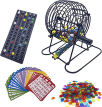 Deluxe Bingo Game Set With 6 Inch Bingo Cage, Bingo Master Board,75 Colo... - £33.36 GBP