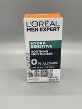 NEW Loreal Men Expert Hydra Sensitive Soothing Moisturizer 1.69oz 0% Alcohol - £14.84 GBP