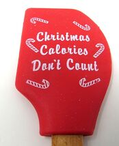 Christmas Calories Don't Count Spatula Red Silicone 11  inch Kitchen Scr... - $12.86