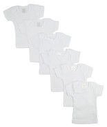 Unisex 100% Cotton White Short Sleeve Lap Tee 6 Pack Large - £22.67 GBP