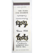 Ted&#39;s Restaurant - Bloomfield Hills, Michigan 20 Strike Matchbook Cover ... - £1.38 GBP