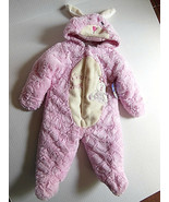 Baby Infant Snow Suit Beautiful SILKY SOFT lined Pink Bunny New with tags  - £15.63 GBP