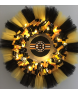 LED Boston Bruins Custom Ribbon Wreath with Tulle AND LIGHTS - €64,68 EUR