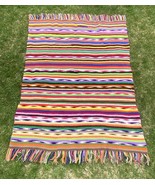 Afghan Amish Handmade Crochet Blanket Tassels Striped Beautiful Colors 8... - £29.96 GBP