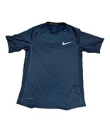 Nike Pro Dri-Fit Mens Slim Fit Tee Athletic Workout Fast Dry Black Tshir... - $18.69