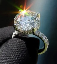3CT Round Lab Created Diamond Women Wedding Engagement Ring 14K WhiteGold Plated - £117.78 GBP