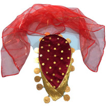 New Albania Handmade Folk Hat+Red HANDKERCHIEF-EMBROIDERY-WOMEN Girl Ornament - £14.38 GBP