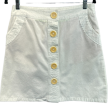 Boden Skirt White Size 10 R A-Line Button Front Above Knee Pockets Basic Neutral - £19.48 GBP