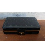 Vintage Shields Black Leather Jewelry Box 7x4” Toggle Close Red Velvet L... - £18.18 GBP