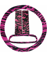 Steering wheel cover, seat belt covers &amp; rear view mirror cover  Pink Tiger - $18.49
