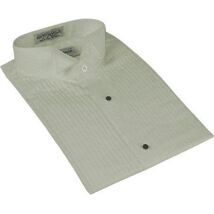 Men's Tuxedo shirt By CLASSIX Wing Tip Formal Pleated Front After Six M00 Ivory image 3