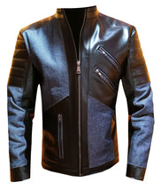 Men&#39;s Leather &amp; Jean Jacket Faux Handmade Alloy Model - $299.00
