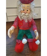 Large Christmas Elf Doll Figurine Bearded Santa Elf. Poseable. 46 in - £91.25 GBP