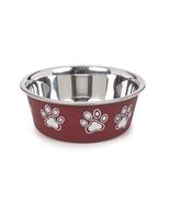 MPP Stainless Steel Dog Bowl Non Skid Bottom Fun Merlot Print Durable Di... - $17.95+