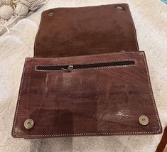 Moroccan  Leather messenger Bag (11.5 Inch) - Leather shoulder bag for iPad - $118.75