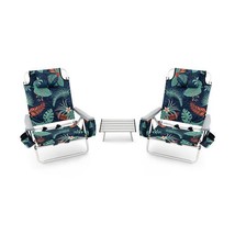 2 Packs 5-Position Outdoor Folding Backpack Beach Table Chair Reclining ... - $175.22