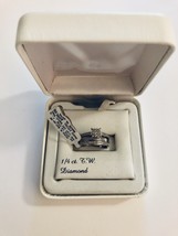 Genuine Diamond Sterling Silver Three Ring Bridal Set - $308.67 CAD