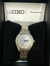 NEW* Seiko SUR392 Crystals Quartz Two-Tone Stainless Steel Ladies Wristw... - £98.32 GBP